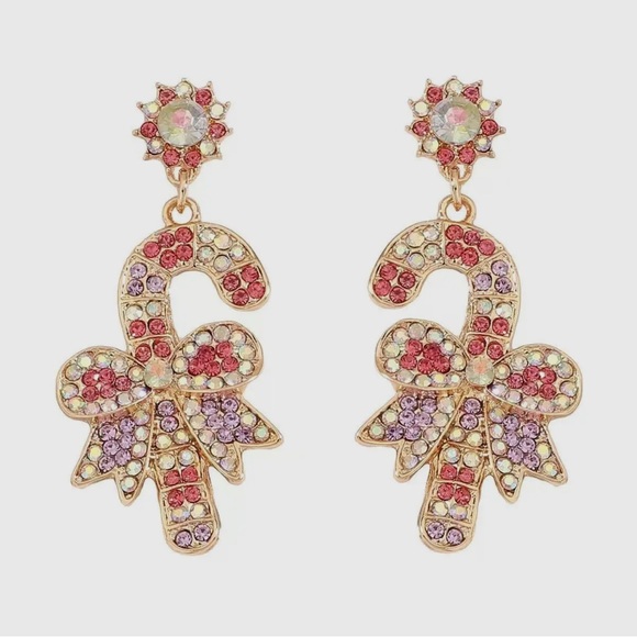 Mrs Kegler Jewelry - Elle Jeweled Candy Cane Earrings